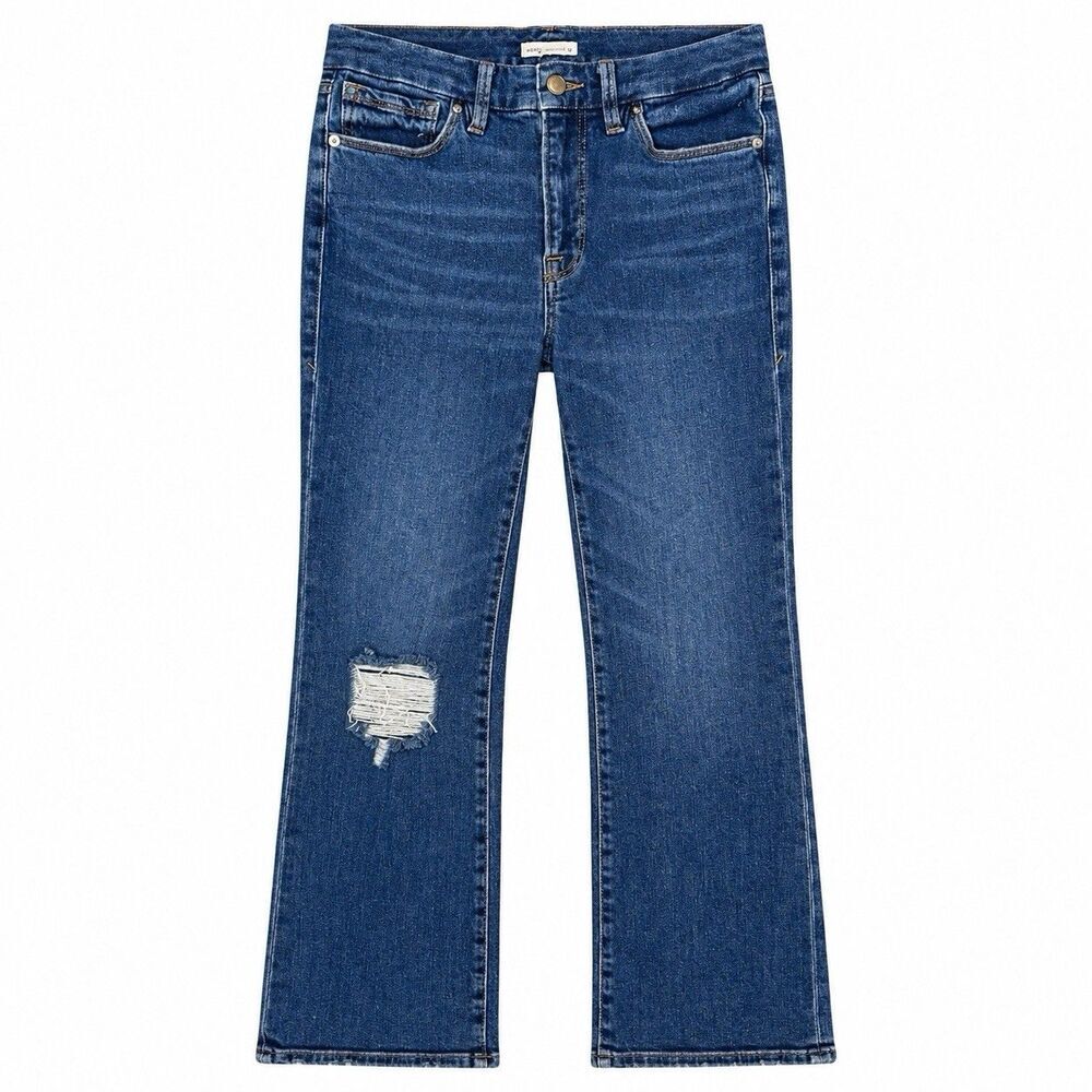 Good American Good Legs Dark Wash Cashmere Blend Cropped Women Jeans 4 (27x25.5)